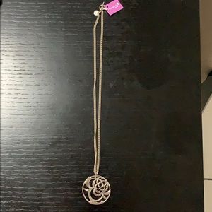 Necklace silver color with flower pendant